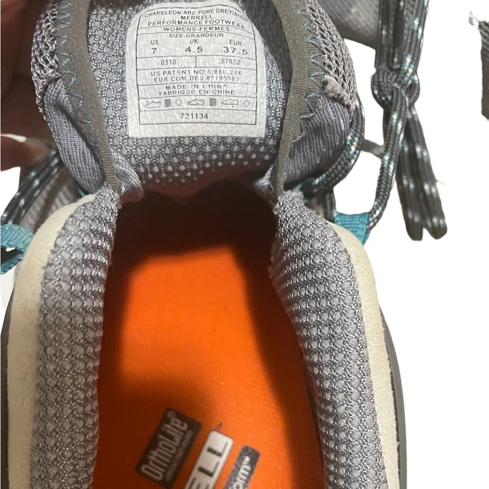 Merrell Chameleon‎ Arc Pure Grey Aqua Performance Outdoor Shoes Women’s Size 7